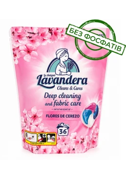 Капсули для прання Lavandera Flores de Cerezo 4в 1 універсальні, 36 шт