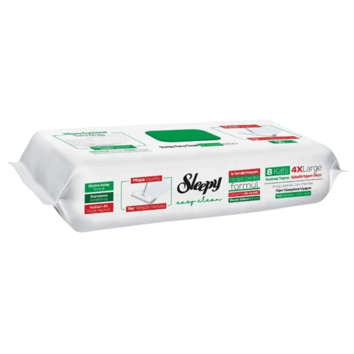 Влажные салфетки для швабры SLEEPY EASY CLEAN белое мыло, 50 шт - 