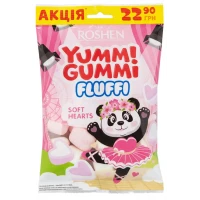 Цукерки маршмелоу Roshen Yummi Gummi Fluffi Soft Hearts, 65 г