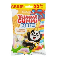 Цукерки маршмеллоу Roshen Yummi Gummi Fluffi Rainbow Turbines, 65 г