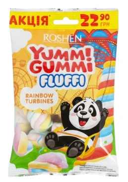 Цукерки маршмеллоу Roshen Yummi Gummi Fluffi Rainbow Turbines, 65 г