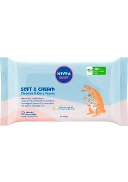 Біорозкладні вологі серветки для дітей Nivea Baby Soft&Cream, 57 шт