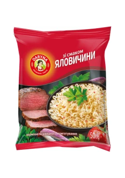 Вермишель быстрого приготовления Daryna со вкусом говядины, 50 г