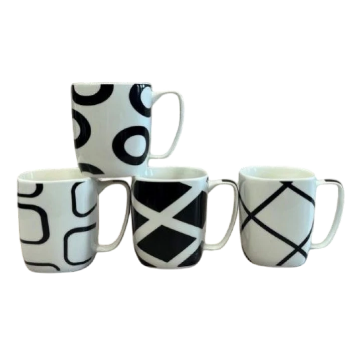 Чашка квадрат "Чорно-біла Абстракція", 400 мл - 