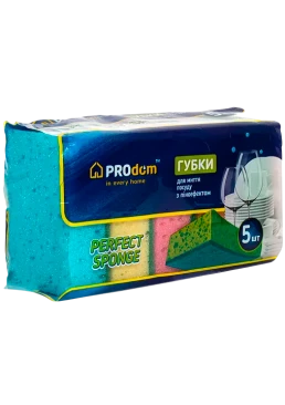 Губки для мытья посуды Prodom Perfect, 98 мм х 68 мм х 35 мм (5 шт)
