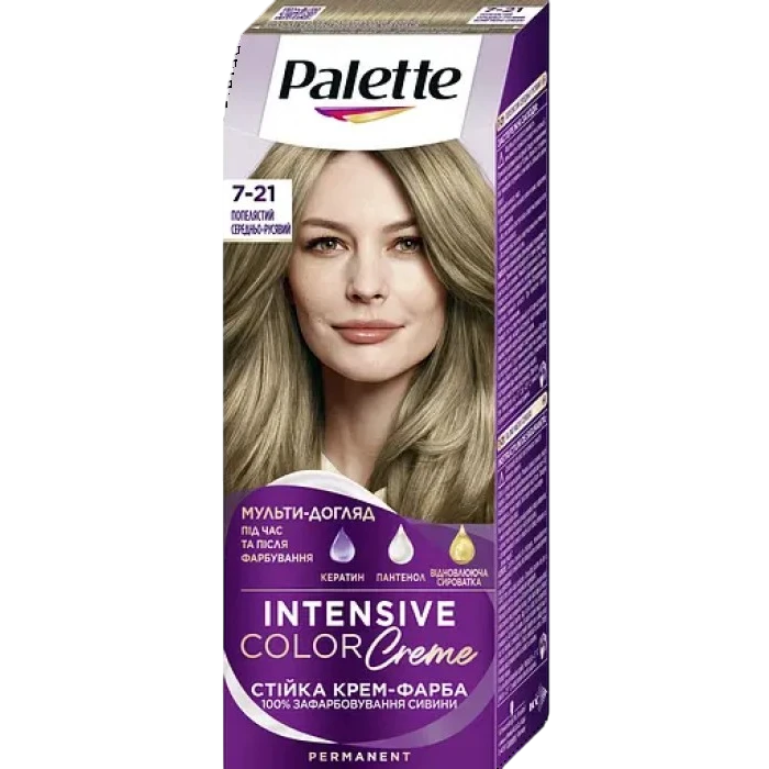 Фарба для волосся Palette ICC 7-21 попелястий середньо-русявий, 110 мл  - 
