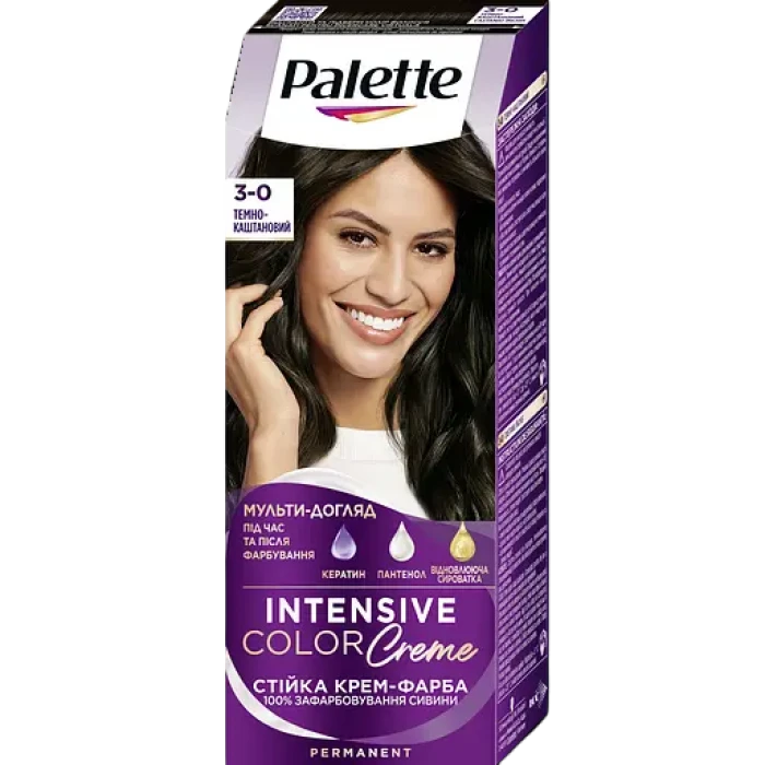 Фарба для волосся Palette ICC 3-0 темно-каштановий, 110 мл - 