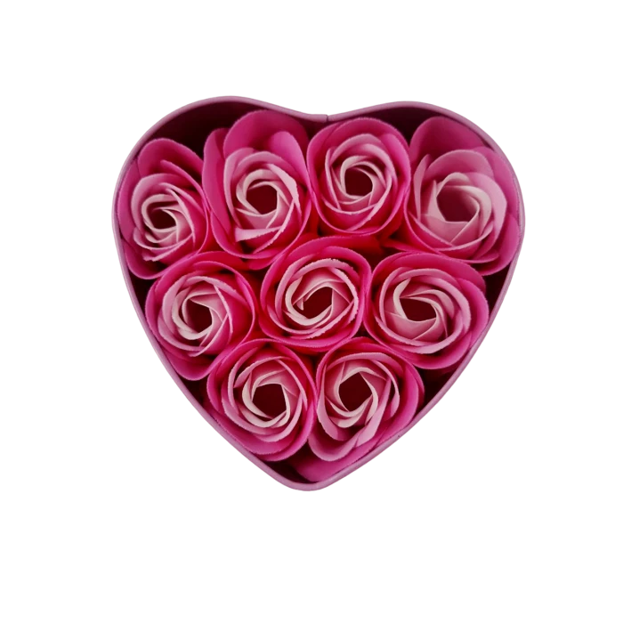Подарочный набор Мыльные розы для ванны в форме сердца, 9 штук - 