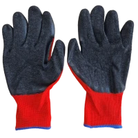 Перчатки рабочие красно-чёрные размер 9, 1 пара