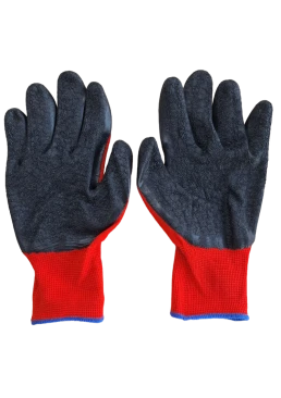 Перчатки рабочие красно-чёрные размер 9, 1 пара