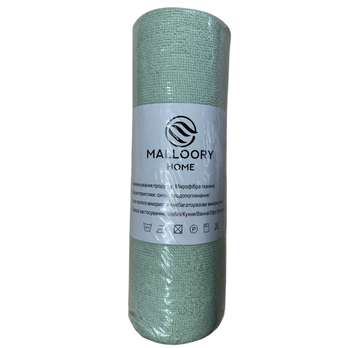 Серветки-мікрофібра Malloory Home в рулоні 25х25см Оливковий, 20 шт - 