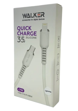 Кабель USB WALKER C795 Type-C to Lightning white, 1 м