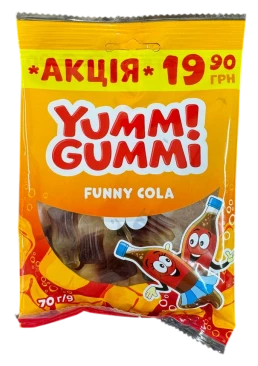 Цукерки желейні Roshen Yummi Gummi Funny Cola, 70 г