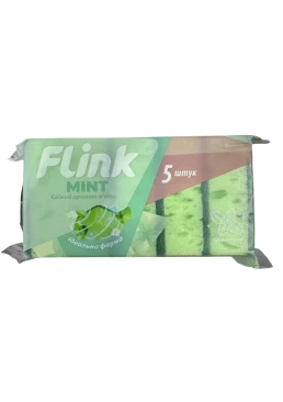 Губки для мытья посуды Flink Mint идеальная форма, 5 шт