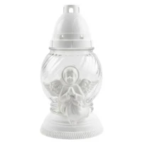 Лампадка скляна рельєфна OREOLA 400 "Ангел", 19.5 см