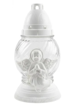 Лампадка стеклянная рельефная OREOLA 400 «Ангел», 19.5 см