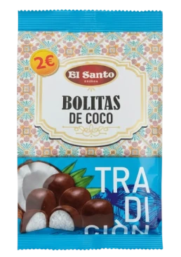 Цукерки El Santo "Bolitas" з кокосовою начинкою в шоколаді, 160 г
