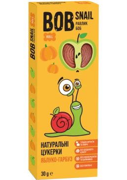 Натуральні цукерки Bob Snail Яблуко-Гарбуз, 30 г