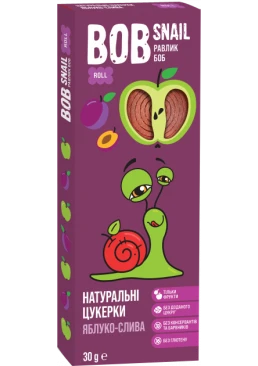 Натуральні цукерки Bob Snail Яблуко-слива, 30 г