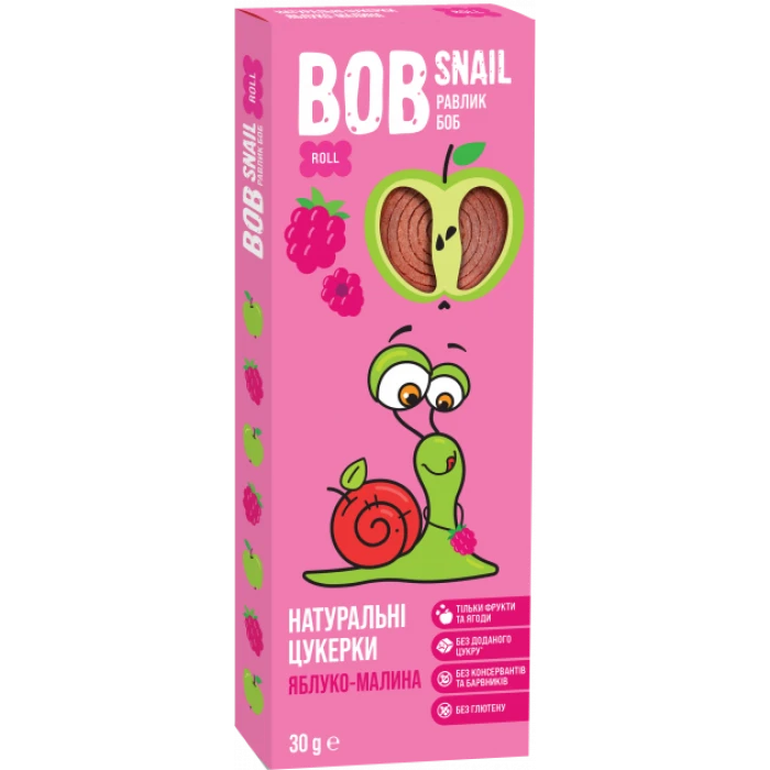 Натуральні цукерки Bob Snail Яблуко-Малина, 30 г - 