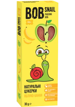 Натуральні цукерки Bob Snail Яблуко-Банан, 30 г