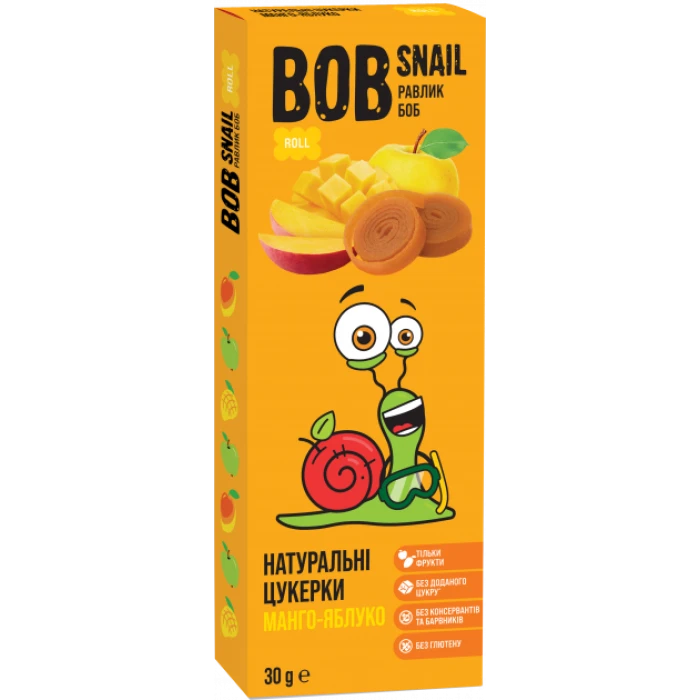 Натуральные конфеты Bob Snail Яблоко-Манго, 30 г - 