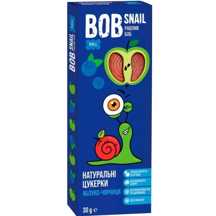 Натуральные конфеты Bob Snail Яблоко-Черника, 30 г - 