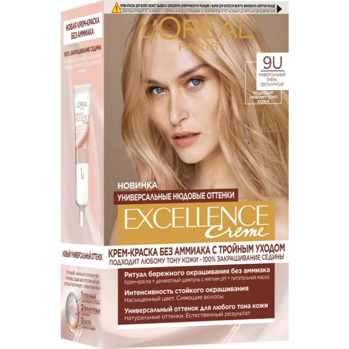 Фарба для волосся L'Oreal Paris Excellence відтінок 9U Універсальний дуже світло-русявий, 1 шт. - 