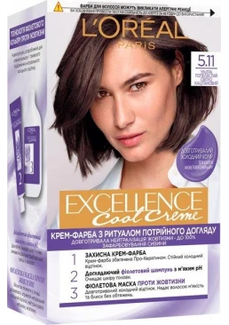 Краска для волос L'Oreal Paris Excellence оттенок 5.11 Ультрапепельный светло-каштановый, 1 шт
