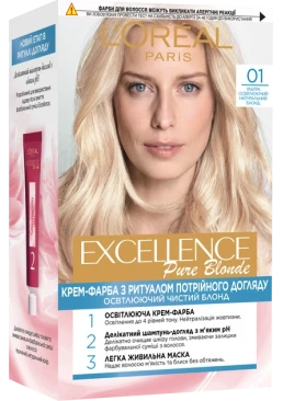 Краска для волос L'Oreal Paris Excellence оттенок 01 - Супер-осветляющий русый натуральный, 1 шт