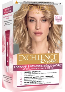 Краска для волос L'Oreal Paris Excellence оттенок 8.13 - Светло-русый бежевый, 1 шт
