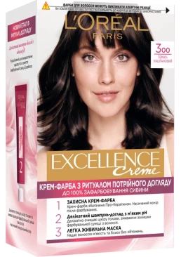 Краска для волос L'Oreal Paris Excellence оттенок 300 Темно-каштановий, 1 шт