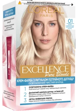 Краска для волос L'Oreal Paris Excellence оттен 01 супер-освещающий русый, 1 шт