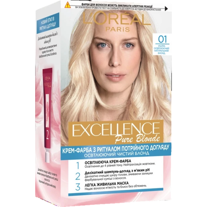 Краска для волос L'Oreal Paris Excellence оттен 01 супер-освещающий русый, 1 шт - 