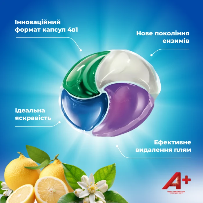 Капсулы для стирки А+ Ocean Dreams 4в1 для всех типов тканей, 38 шт - 