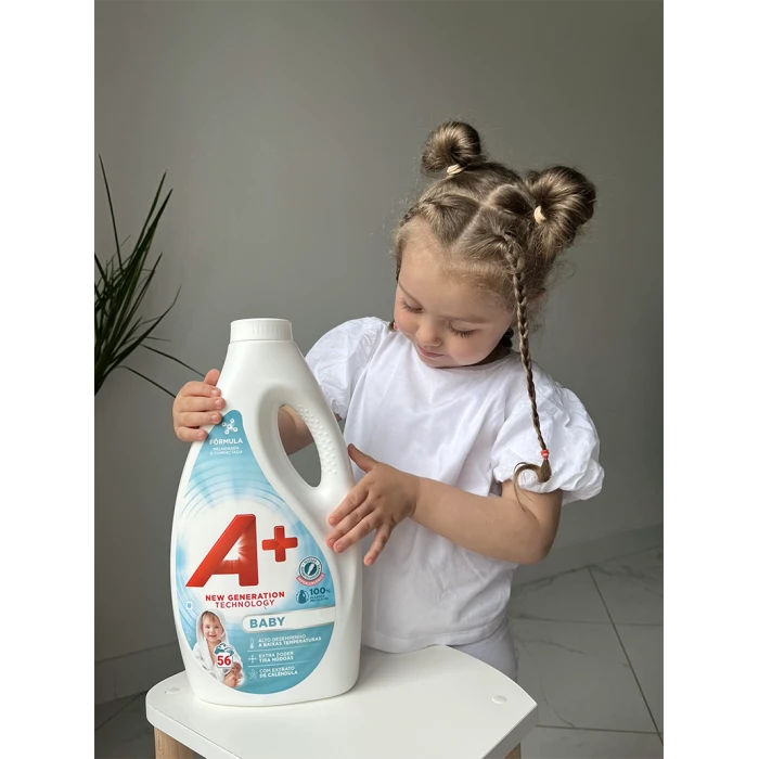 Гель для стирки A+ Baby для детского белья, 2.46 л (56 стирок) - 