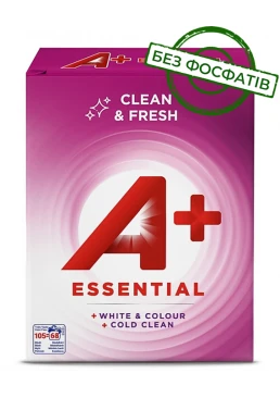 Стиральный порошок A+ Essential для белого и цветного белья, 4.42 кг (68 стирок) 