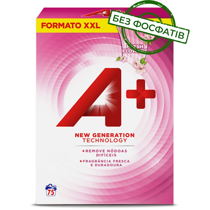 Пральний порошок A+ Fresh Flowers зі свіжим квітковим ароматом, 4.5 кг (75 прань) - 