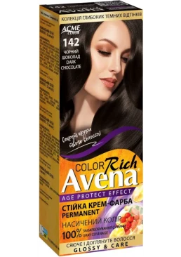 Крем-краска Acme Avena Gloss Color №142 Черный шоколад, 133 мл