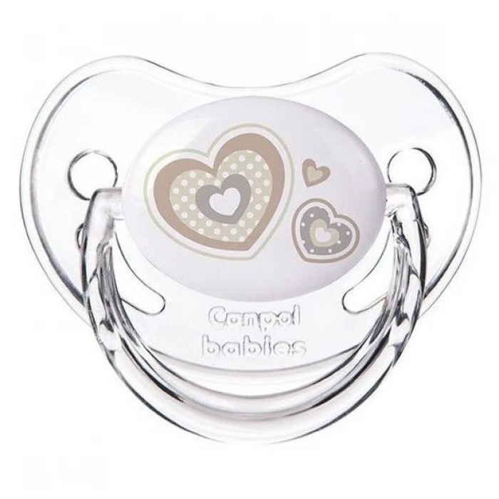 Силиконовая симметричная пустышка Canpol Babies Newborn Baby, рисунок сердце (18+ месяцев) - 