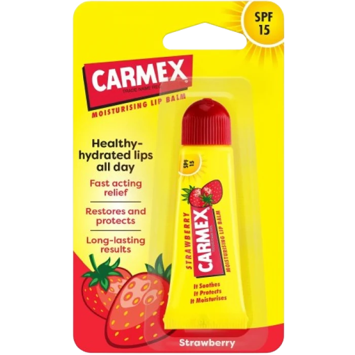 Бальзам для губ Carmex Strawberry Клубника SPF 15, 10 г - 