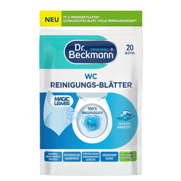 Серветки Dr. Beckmann для чищення унітазу "Океанський бриз", 20 шт - 