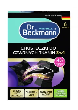 Серветки Dr. Beckmann 3 в 1 для оновлення чорного кольору та тканин, 6 шт