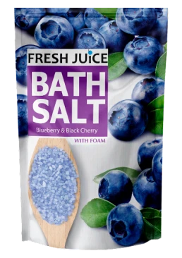 Сіль для ванни з піною Fresh Juice Чорниця і чорна вишня 500г (Фреш Джус)