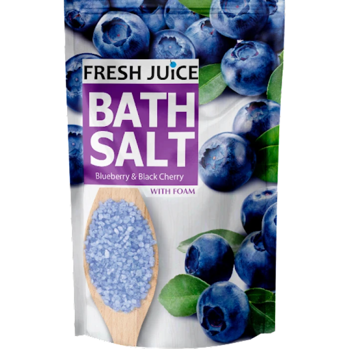 Соль для ванны с пеной Fresh Juice Черника и черная вишня 500г (Фреш Джус) - 