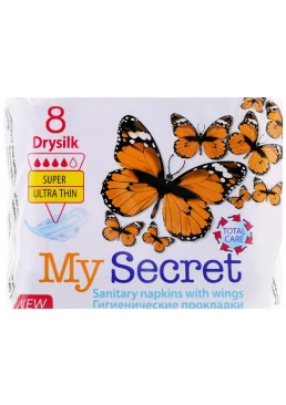 Гигиенические прокладки My Secret Drysilk 4 капли, 8 шт