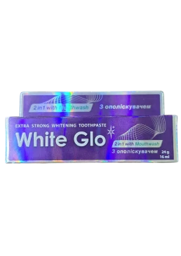 Зубна паста White Glo відбілююча 2в1 з ополіскувачем, 24г 